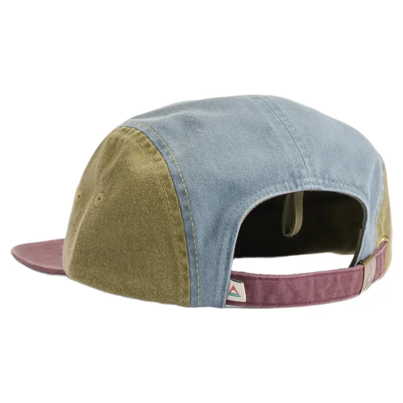 Passenger Fixie Organic 5 Panel Cap 2 in Dusty Ochre / Stormy Blue-1
