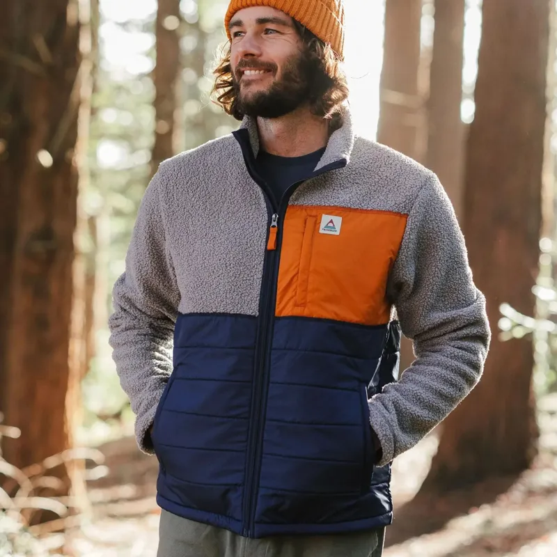 Passenger Men's Born Explorer Recycled Polar-Lined Sherpa Fleece in Steel Grey-1