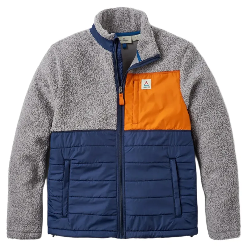 Passenger Men's Born Explorer Recycled Polar-Lined Sherpa Fleece in Steel Grey