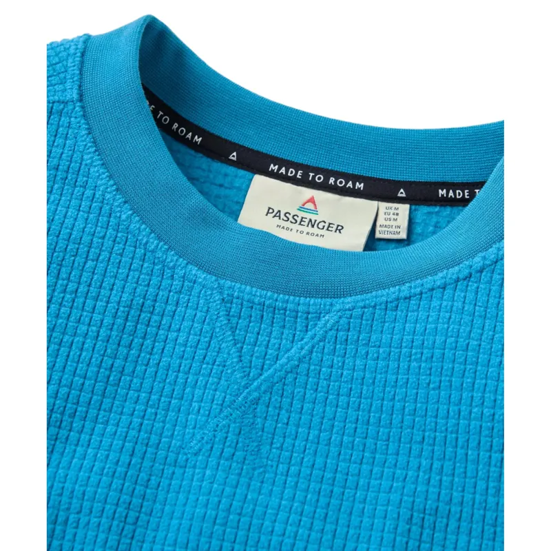 Passenger Men's Forestscape Recycled Fleece Crew in Blue Steel-1