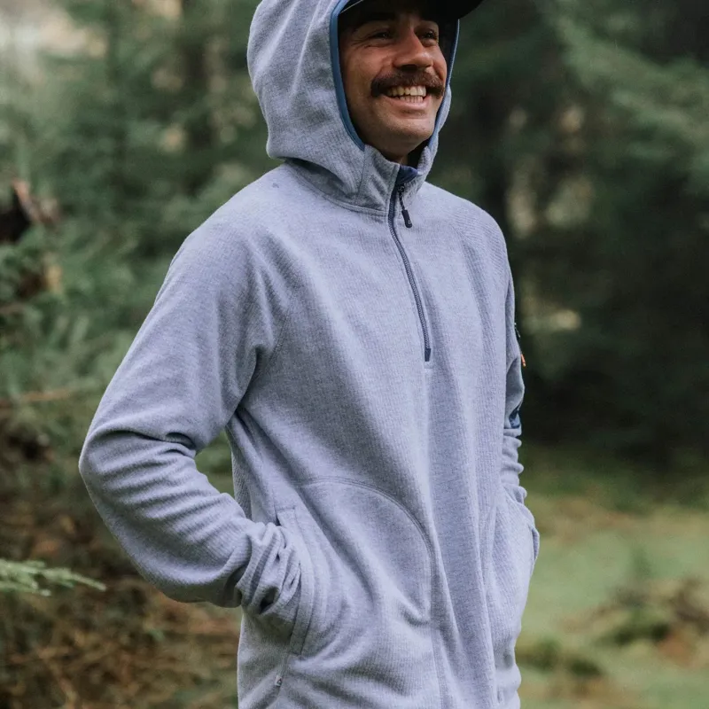 Passenger Men's Forestscape Recycled Fleece Hoodie in Grey Marl-2