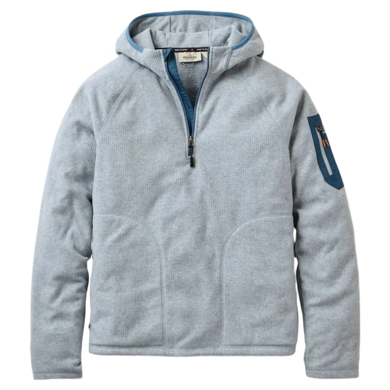 Passenger Men's Forestscape Recycled Fleece Hoodie in Grey Marl