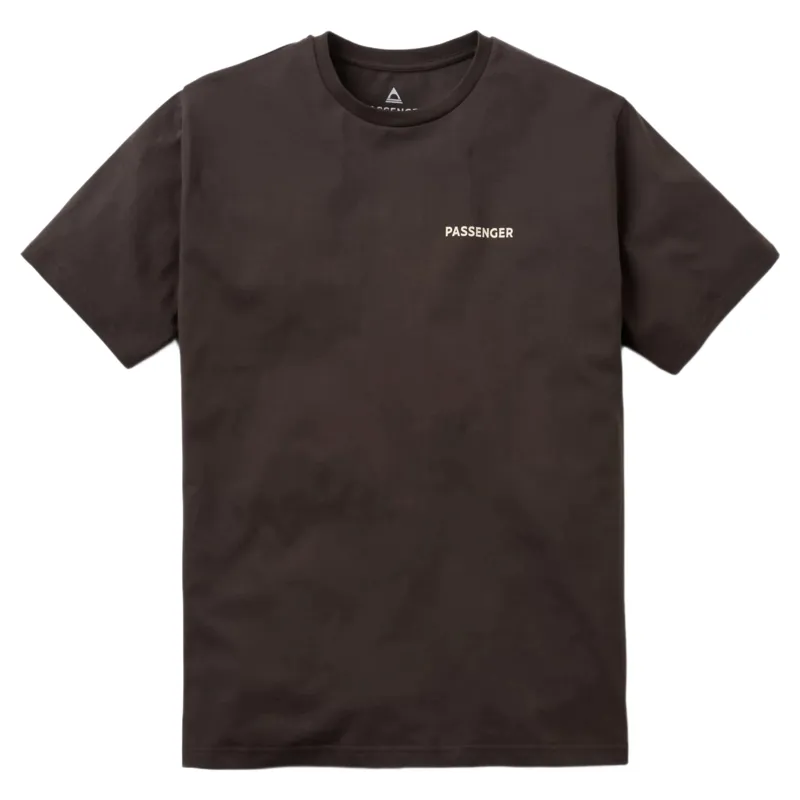 Passenger Mens Cutout Organic Cotton T-Shirt in Espresso