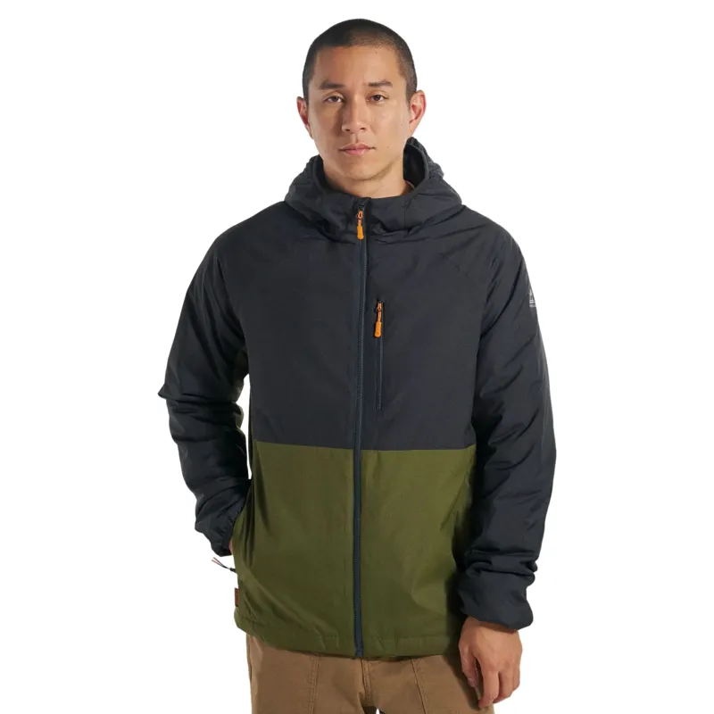 Passenger Mens Daybreak Lightweight Recycled Thermore Insulated Jacket 2 in Faded Black / Khaki-1