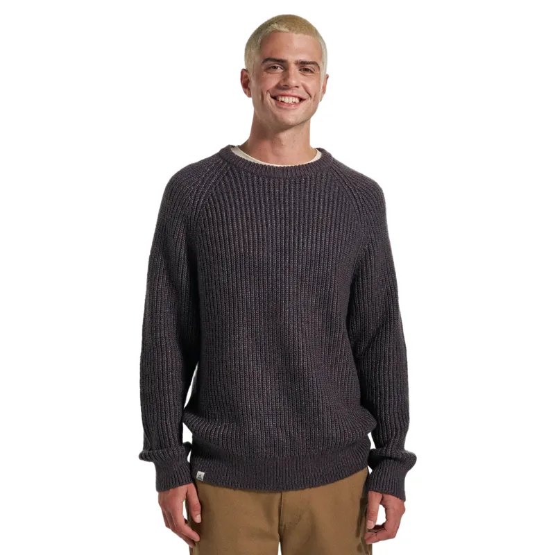 Passenger Mens Fog Recycled Knitted Jumper in Charcoal-1