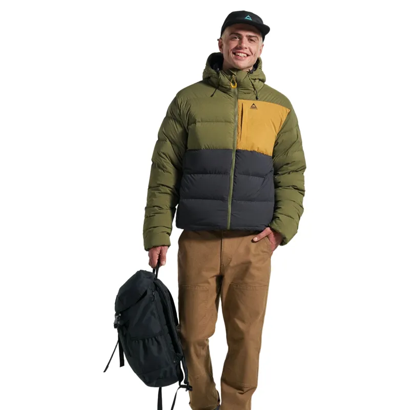 Passenger Mens Kindlewood Recycled Down Jacket in Faded Black / Khaki-4