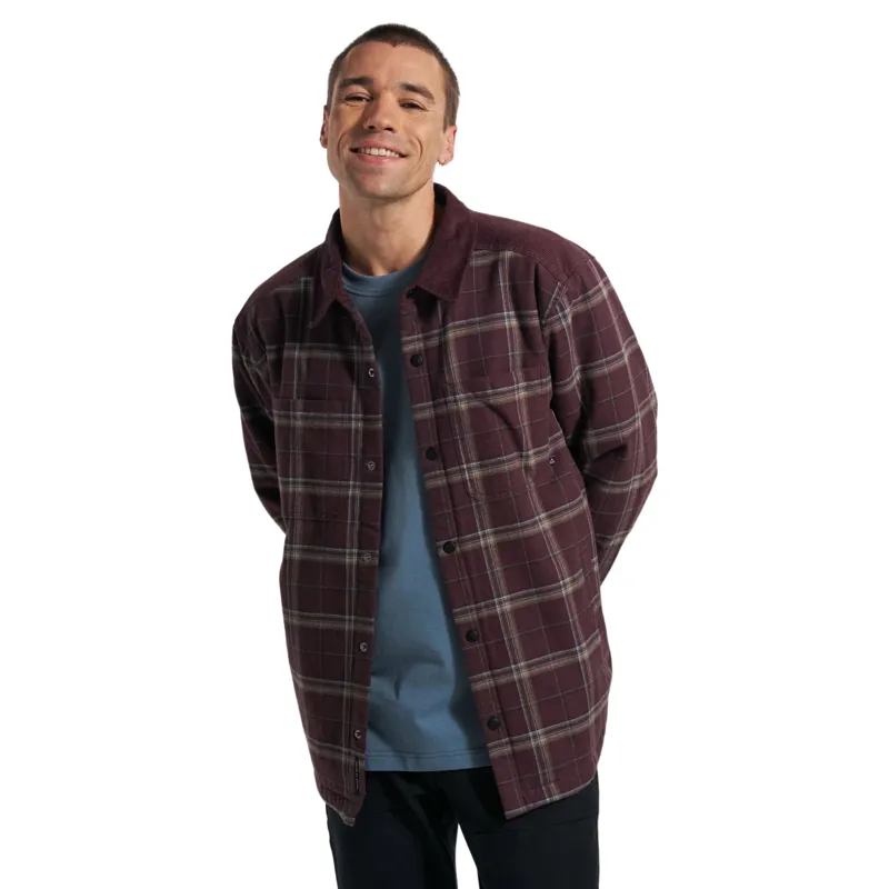 Passenger Mens Kodiak Sherpa Lined Overshirt in Brambleberry Check