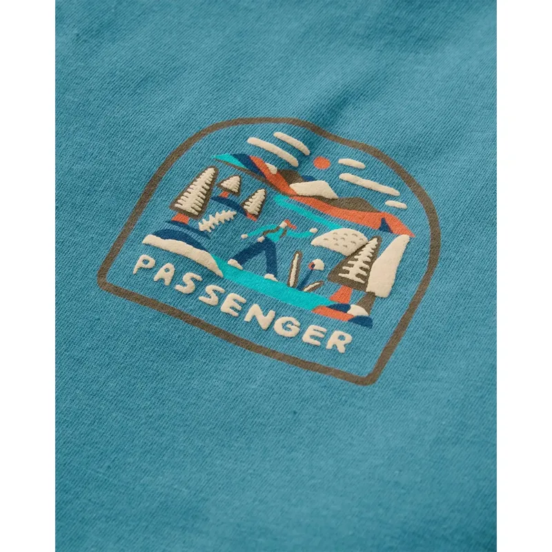 Passenger Mens Lost Patch T-Shirt in Blue Steel-1