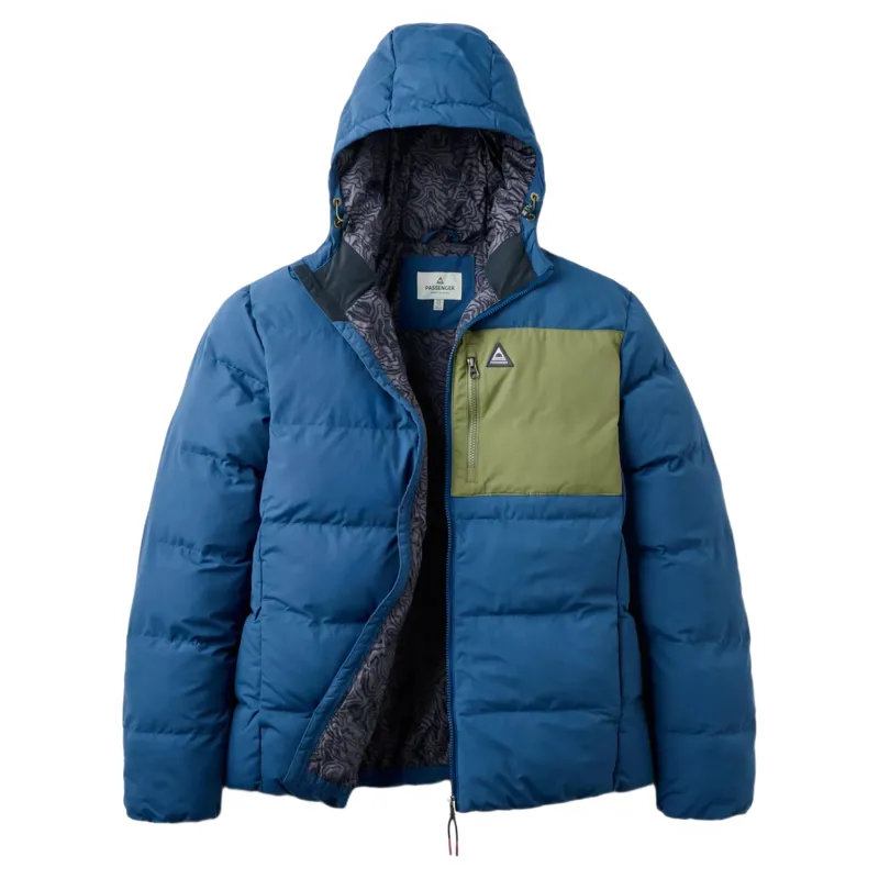 Passenger Mens Oceanic Recycled Heavyweight Insulated Full Zip Jacket in Dark Denim