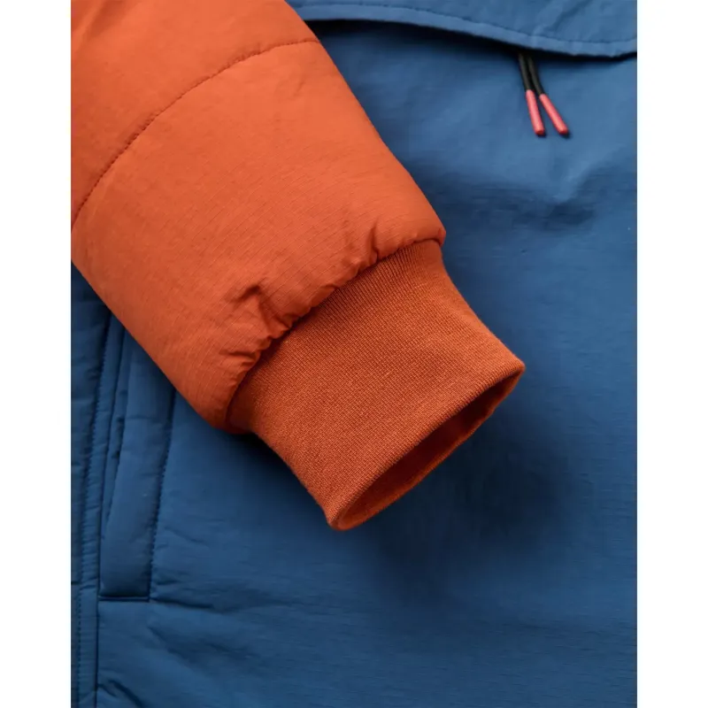Passenger Mens Oceanic Recycled Insulated Anorak in Dark Rust / Dark Denim-4