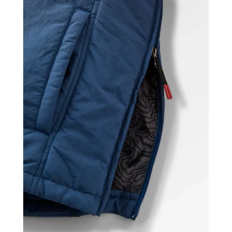 Passenger Mens Oceanic Recycled Insulated Anorak in Dark Rust / Dark Denim-5
