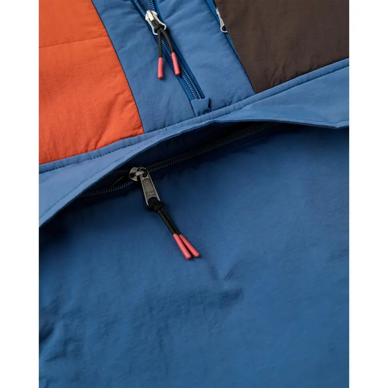 Passenger Mens Oceanic Recycled Insulated Anorak in Dark Rust / Dark Denim-3