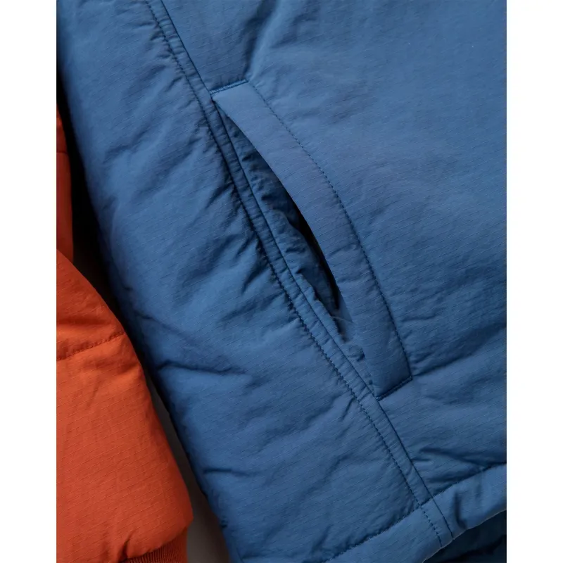 Passenger Mens Oceanic Recycled Insulated Anorak in Dark Rust / Dark Denim-6