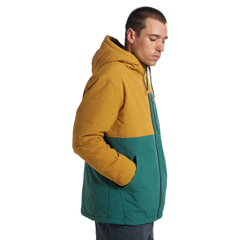 Passenger Mens Oceanic Recycled Insulated Full Zip Jacket in Dusty Ochre / Deep Ocean-3