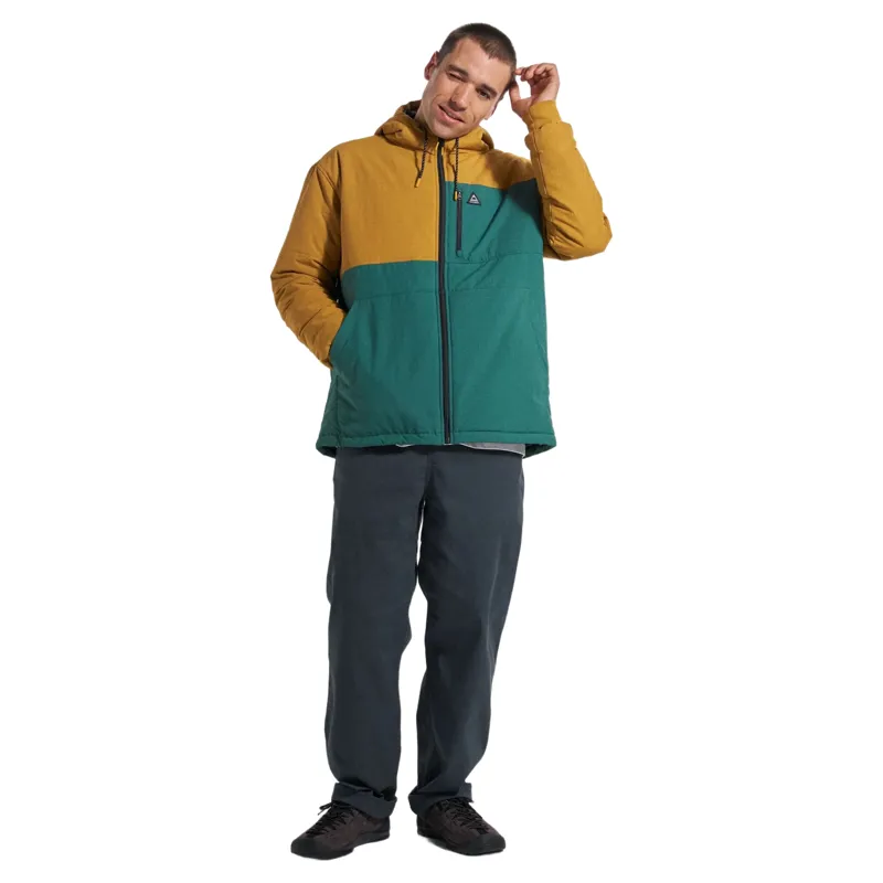 Passenger Mens Oceanic Recycled Insulated Full Zip Jacket in Dusty Ochre / Deep Ocean-2
