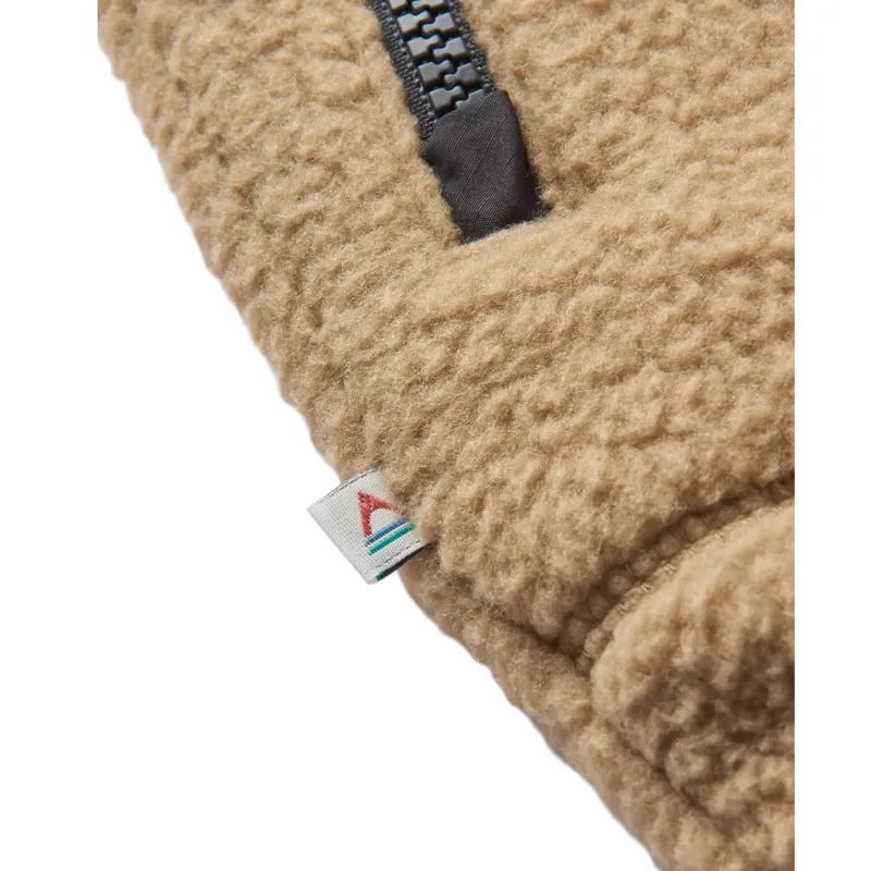 Passenger Mens Offgrid 1/4 Zip Recycled Sherpa Fleece in Biscuit-7