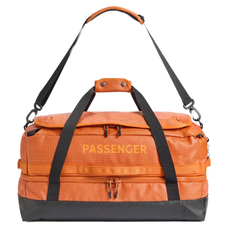 Passenger Roamer Recycled 60L Split Duffel Bag in Sunrise Orange