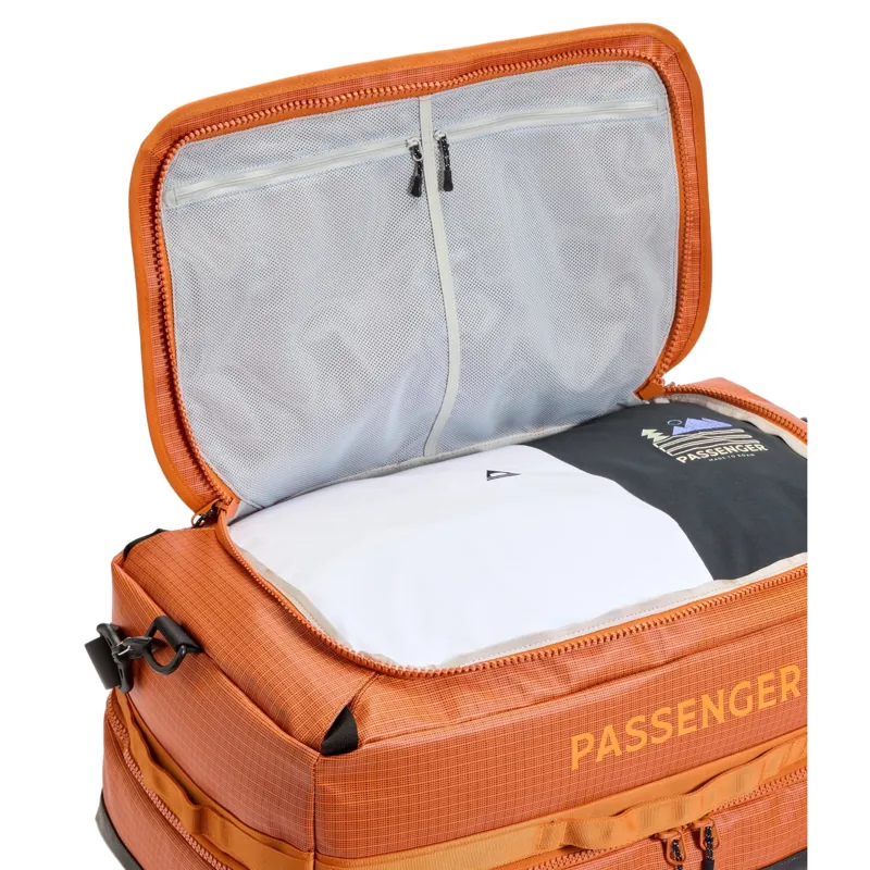 Passenger Roamer Recycled 60L Split Duffel Bag in Sunrise Orange-4