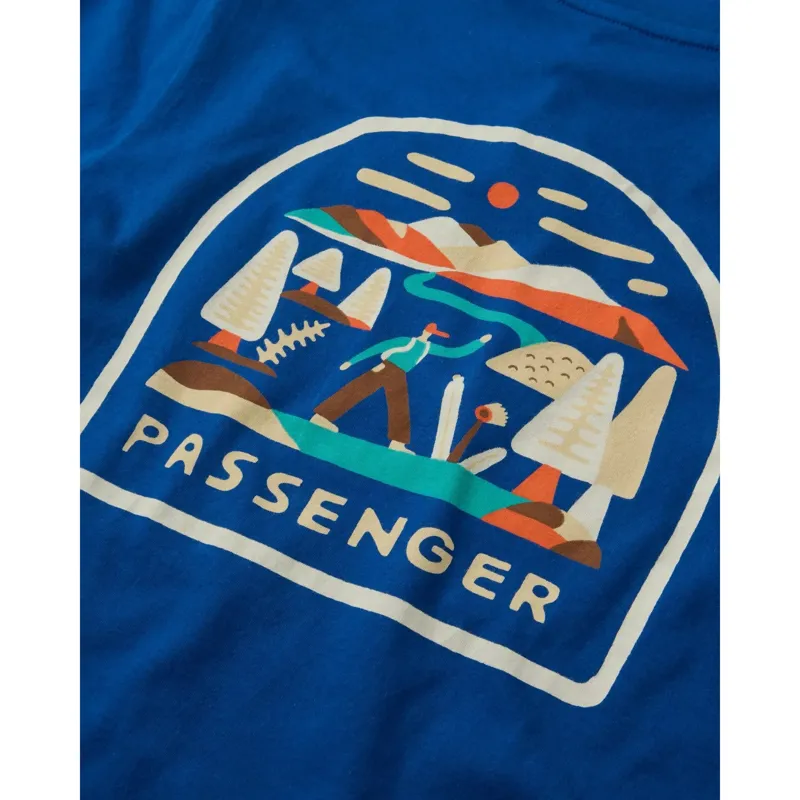 Passenger Women's Lost Patch Organic Cotton T-Shirt in Blue Navy-2