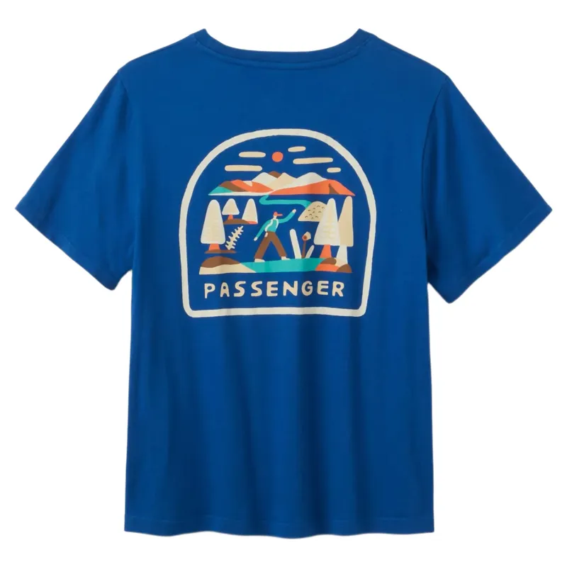 Passenger Women's Lost Patch Organic Cotton T-Shirt in Blue Navy-1