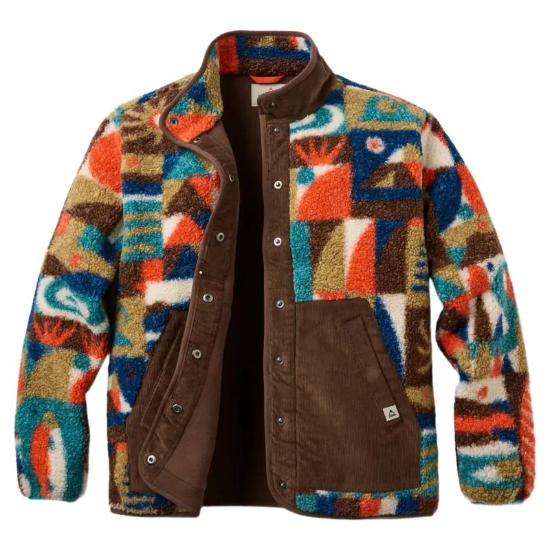 Passenger Womens Clover Recycled Sherpa Fleece Jacket in Lost On Purpose Pacific Green