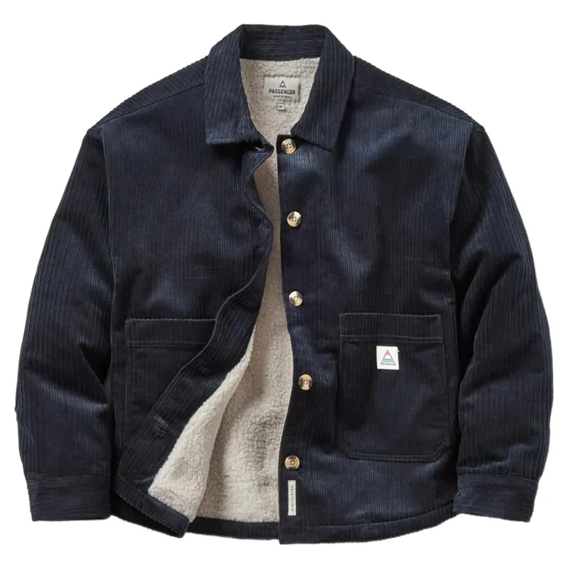 Passenger Womens Flint Corduroy Overshirt 2 in Deep Navy