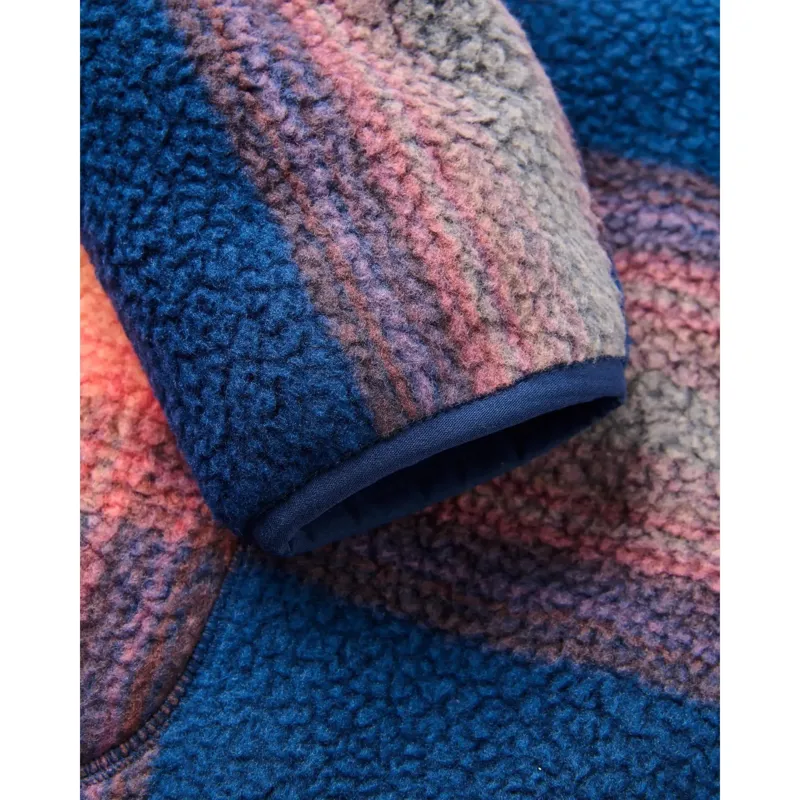 Passenger Womens Home Recycled Sherpa Fleece in Rich Navy / Red Ochre Check-4