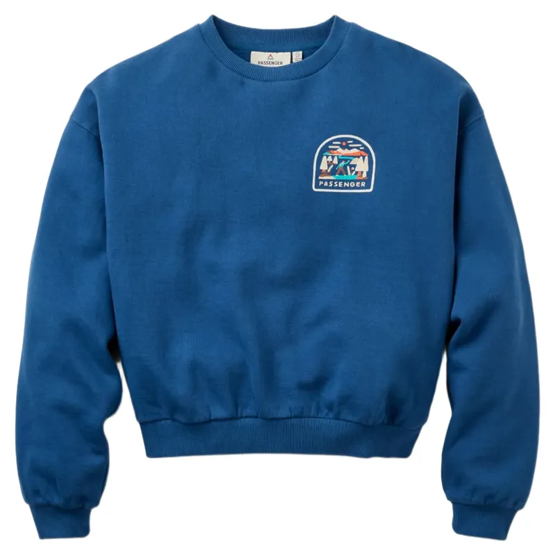Passenger Womens Lost Patch Relaxed Fit Sweatshirt in Blue Navy