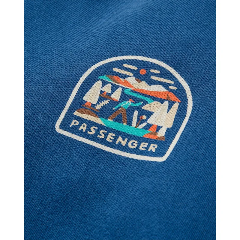 Passenger Womens Lost Patch Relaxed Fit Sweatshirt in Blue Navy-3
