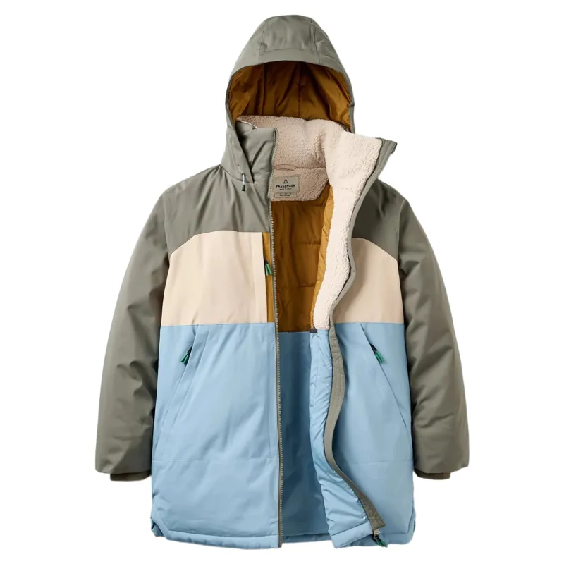 Passenger Womens Lumi Colour Block Parka in Dusty Ochre