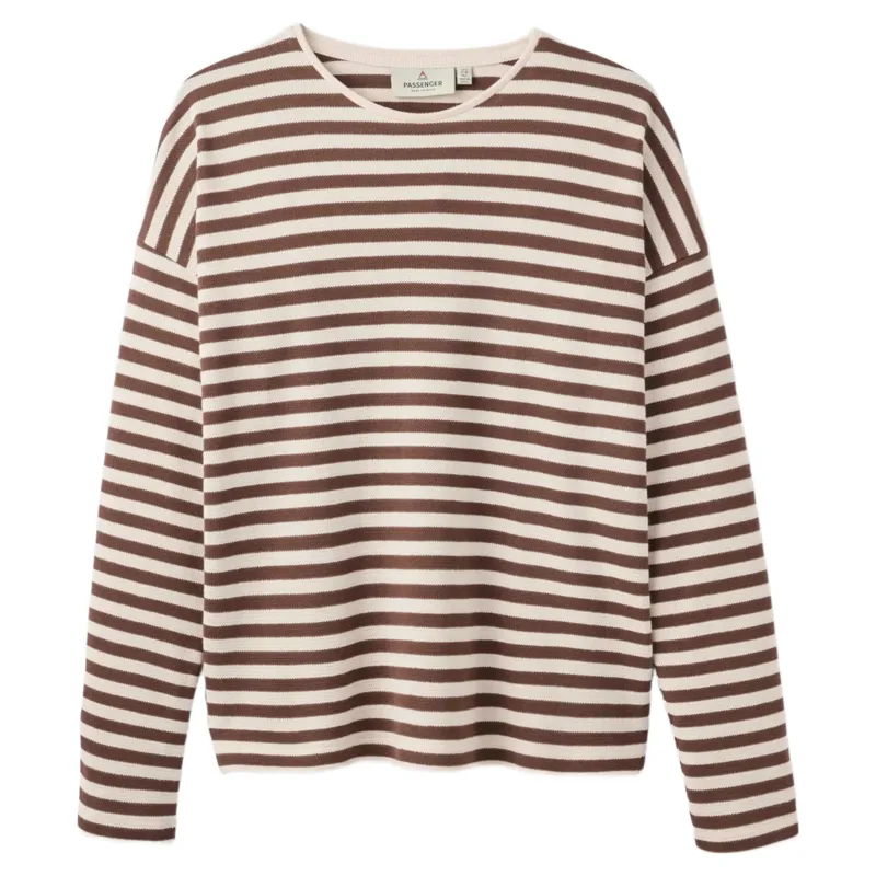 Passenger Womens Panorama Striped L/S T-Shirt in Chestnut