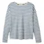 Passenger Womens Panorama Striped L/S T-Shirt in Stormy Blue / White Sand