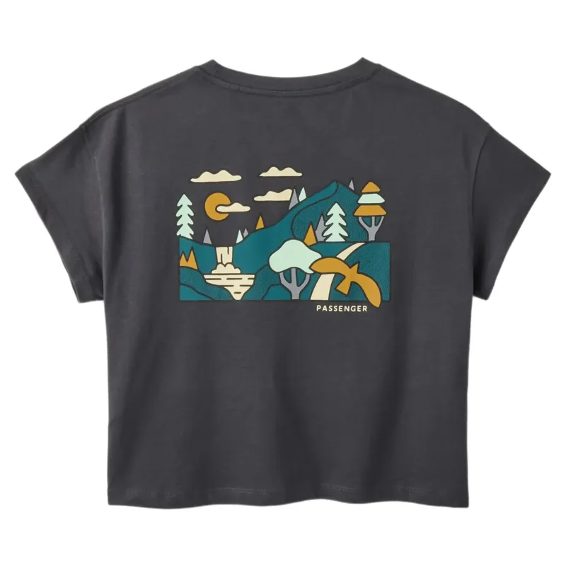 Passenger Womens Slower Rhythms Organic Cotton T-Shirt in Faded Black-1