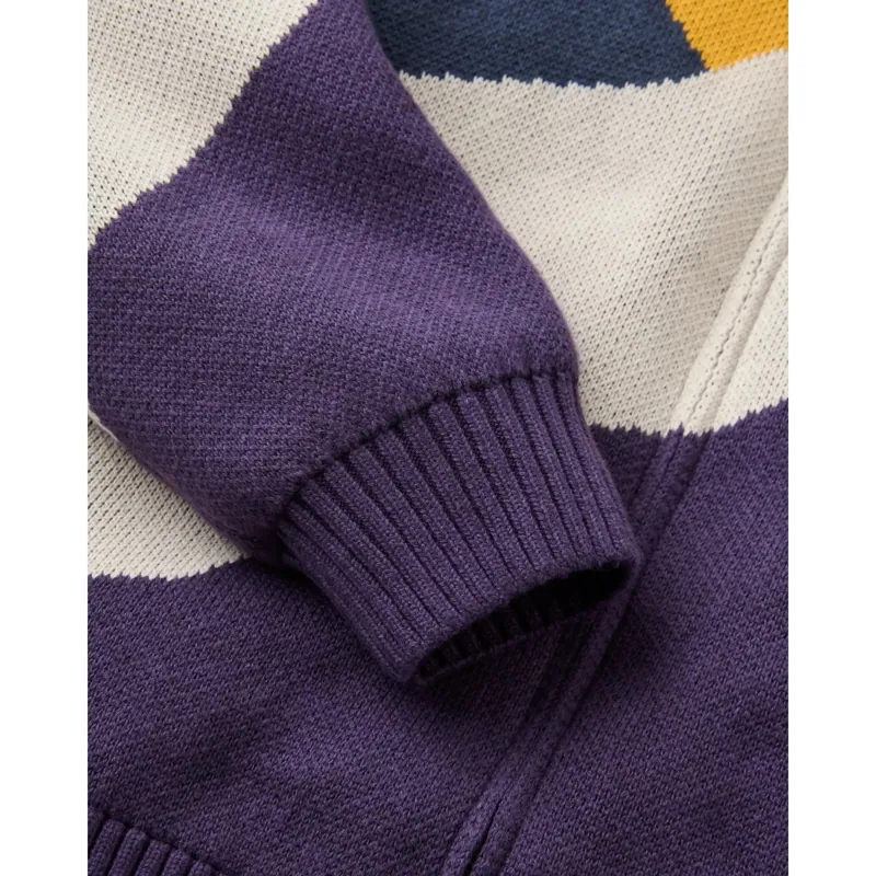 Passenger Womens Squall Windproof Full-Zip Knitted Jumper in Scenic Deep Plum-4