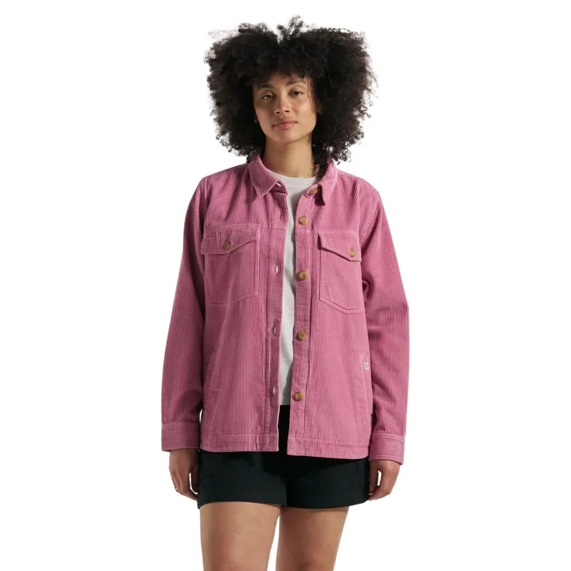 Passenger Womens Stella Heavyweight Cord Long Sleeve Shirt in Pink Haze-1