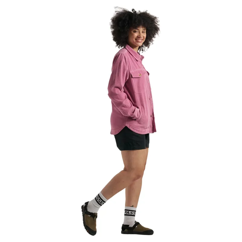 Passenger Womens Stella Heavyweight Cord Long Sleeve Shirt in Pink Haze-2
