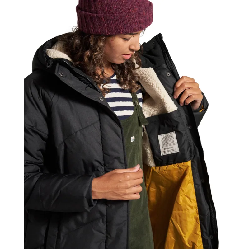 Passenger Womens Tasman Recycled 3.0 Long Insulated Jacket in Black-4