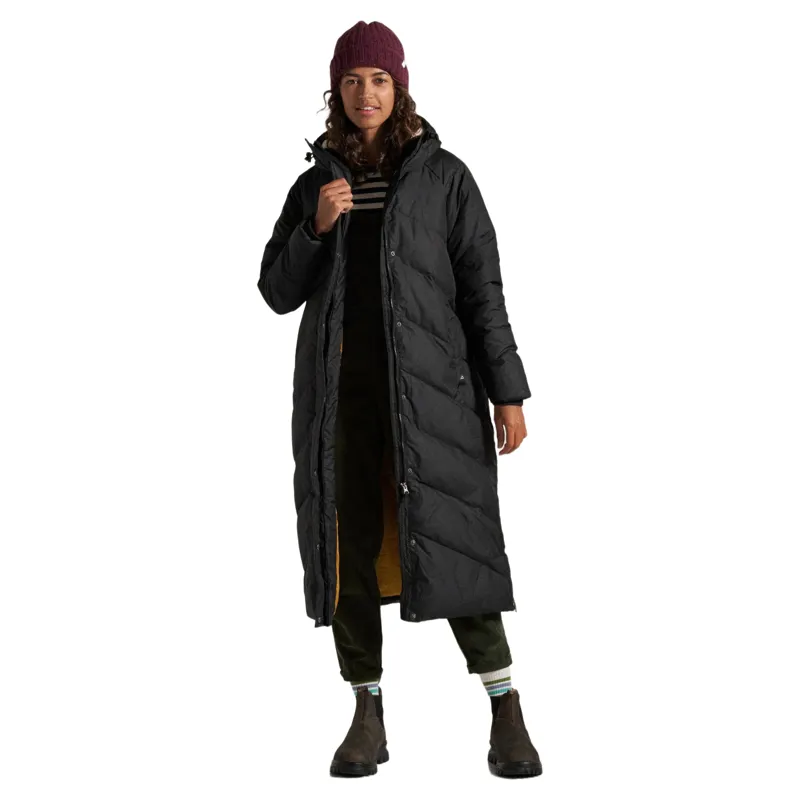 Passenger Womens Tasman Recycled 3.0 Long Insulated Jacket in Black-1