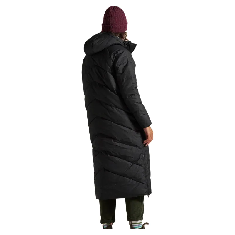 Passenger Womens Tasman Recycled 3.0 Long Insulated Jacket in Black-2
