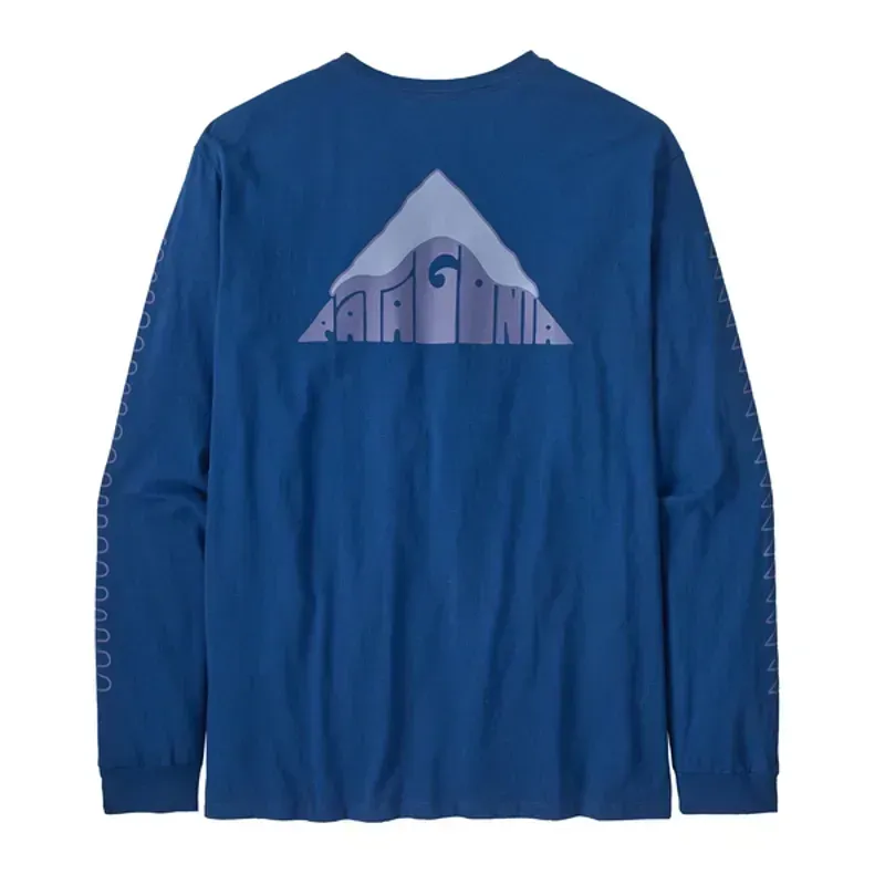 Patagonia Mens L/S Driftways Organic T-Shirt in Clement Blue-1