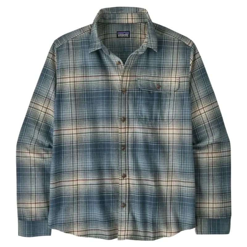 Patagonia Mens L/S LW Fjord Flannel Shirt in Melting Ombre / Summit Blue