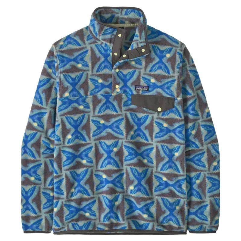 Patagonia Mens LW Synch Snap-T Pullover in Deep Freeze / Forge Grey