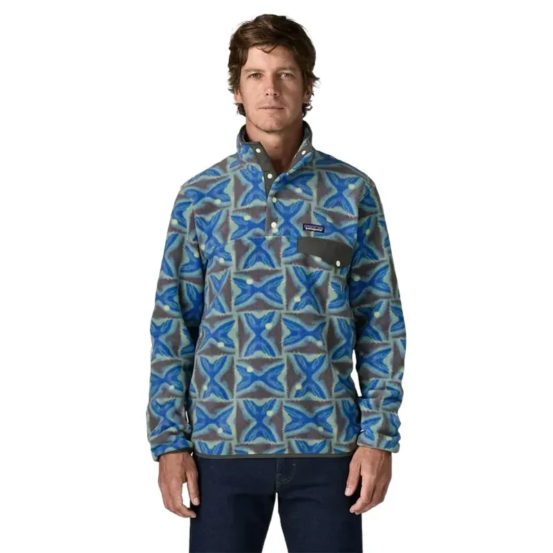 Patagonia Mens LW Synch Snap-T Pullover in Deep Freeze / Forge Grey-1