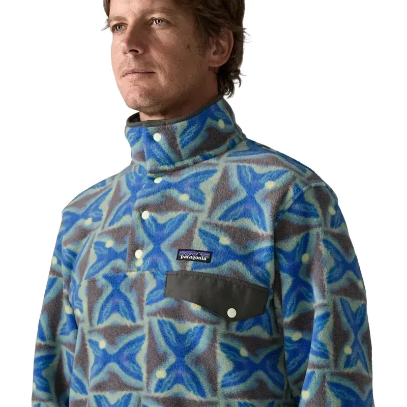 Patagonia Mens LW Synch Snap-T Pullover in Deep Freeze / Forge Grey-4