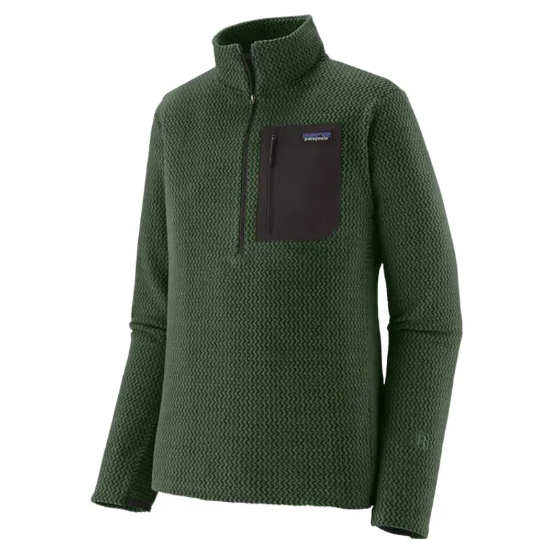 Patagonia Mens R1 Air Zip Neck Fleece in Treeline Green