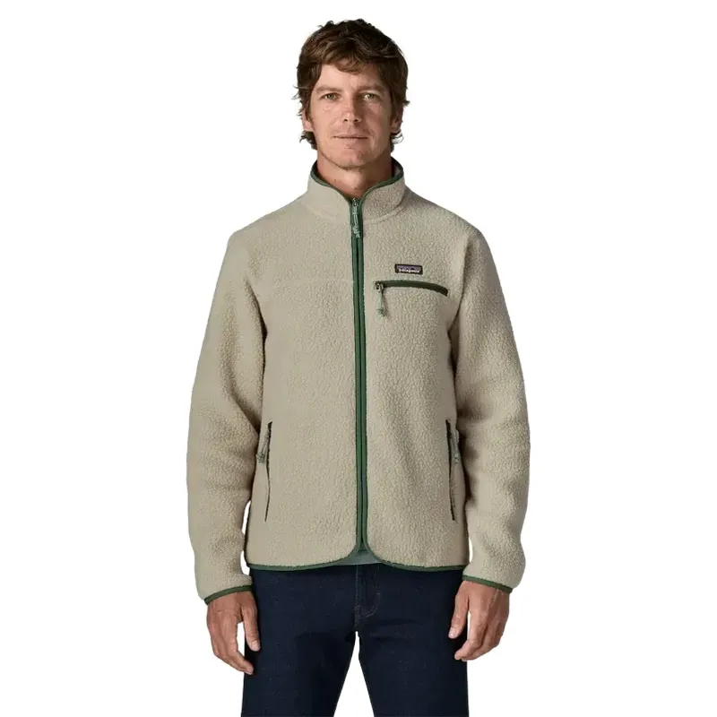 Patagonia Mens Retro Pile Jacket in Pelican / Canopy Green-1
