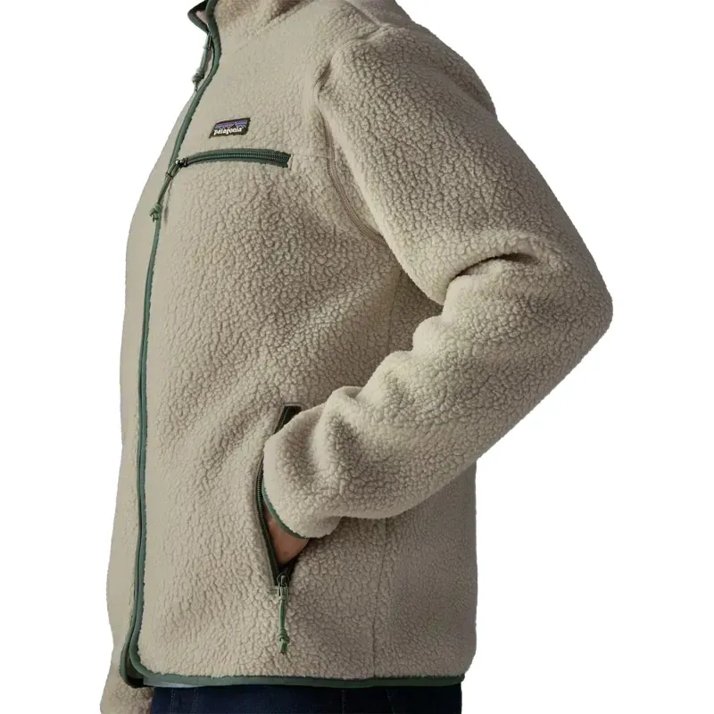 Patagonia Mens Retro Pile Jacket in Pelican / Canopy Green-4