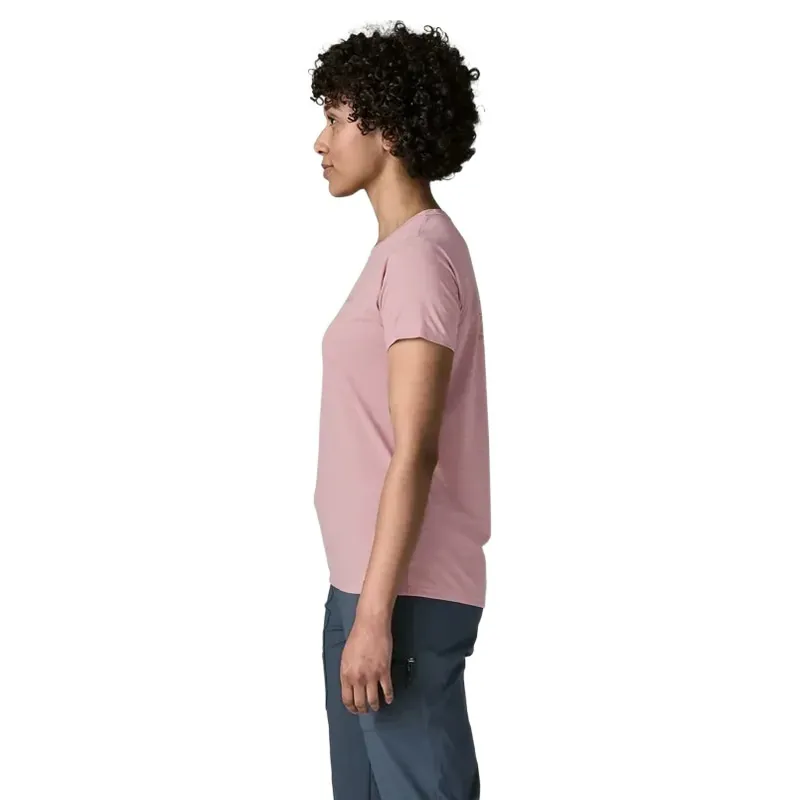 Patagonia Women's Cap Cool Daily Shirt P-6 Cosmos in Fuzzy Mauve / Light Fuzzy Mauve X-Dye-4