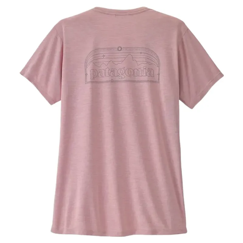 Patagonia Women's Cap Cool Daily Shirt P-6 Cosmos in Fuzzy Mauve / Light Fuzzy Mauve X-Dye