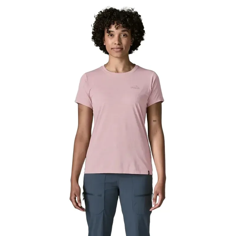 Patagonia Women's Cap Cool Daily Shirt P-6 Cosmos in Fuzzy Mauve / Light Fuzzy Mauve X-Dye-2